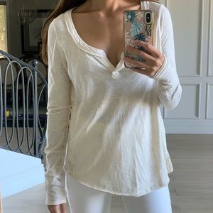 Free People Long Sleeve Top with Lace Back Detail